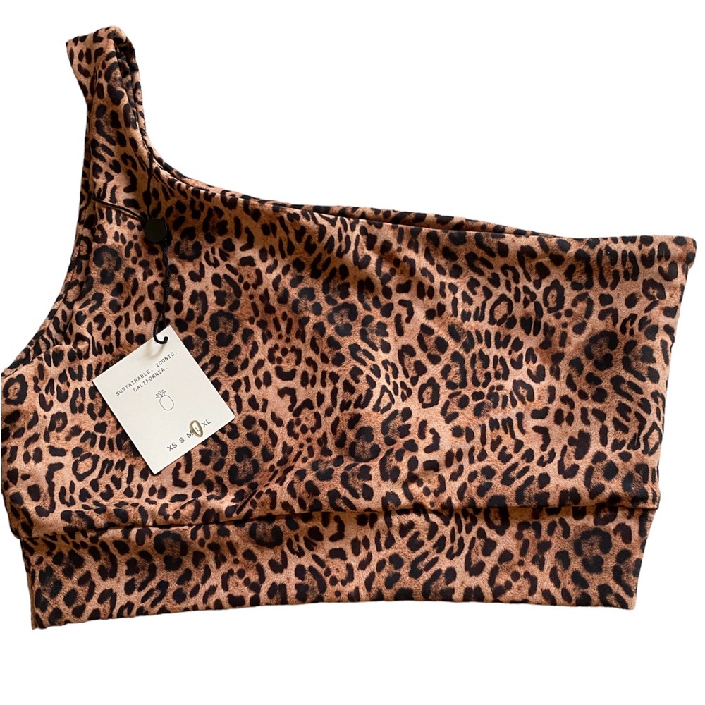 Leopard Print One-Shoulder Top